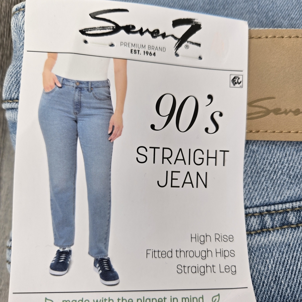 Seven7 Women's Blue Straight Jeans